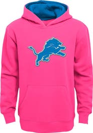Outerstuff Girls Youth Pink Detroit Lions Prime Pullover Hoodie