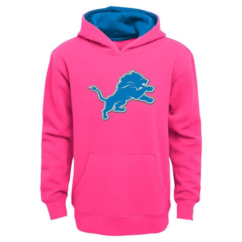 Outerstuff Kids'  Girls Youth Pink Detroit Lions Prime Pullover Hoodie In Blue