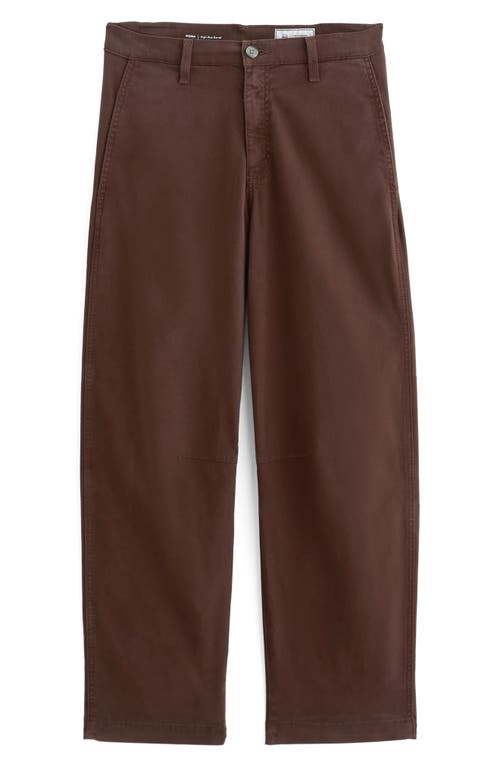 Ag Fiona Ankle Barrel Leg Chinos In Brown
