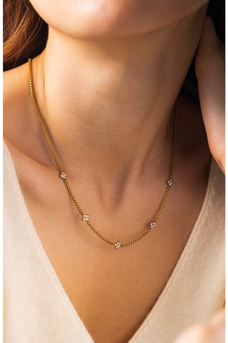 Radiant Clover Necklace, Alternate, color, Gold