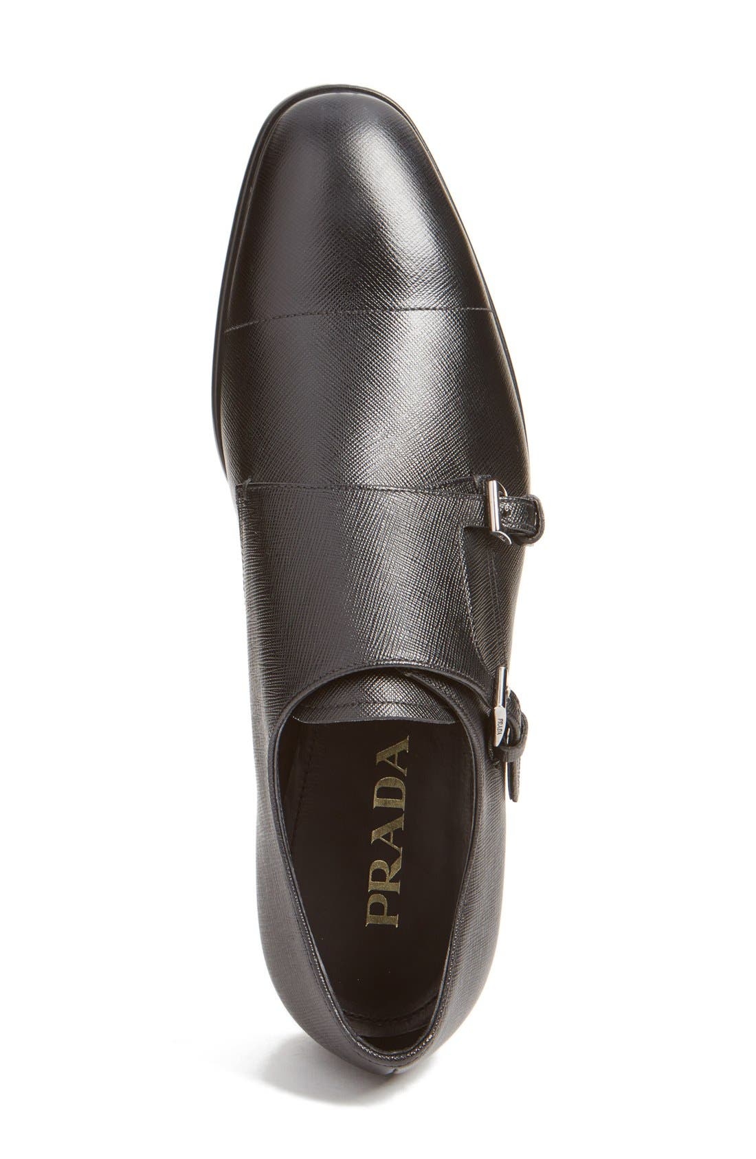 Prada Double Monk Strap Shoe, Alternate, color, 