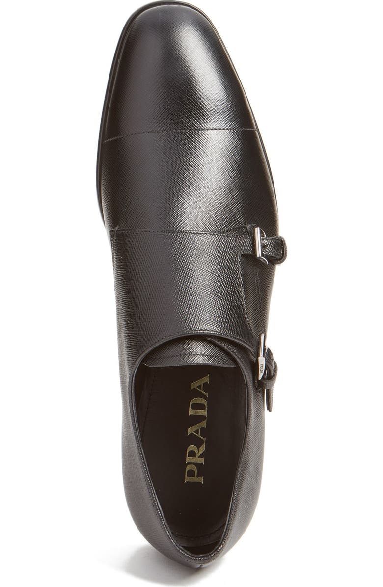 Prada Double Monk Strap Shoe, Alternate, color,