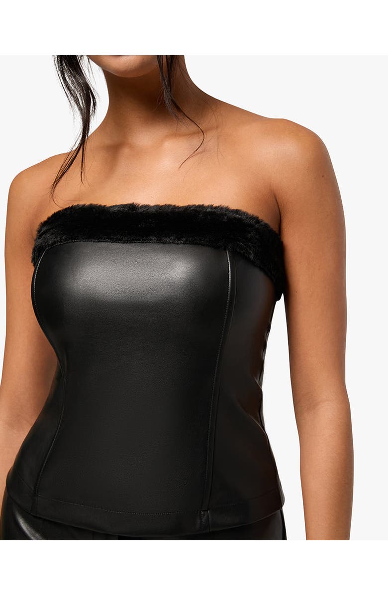 WeWoreWhat Faux Fur Corset Top, Alternate, color,