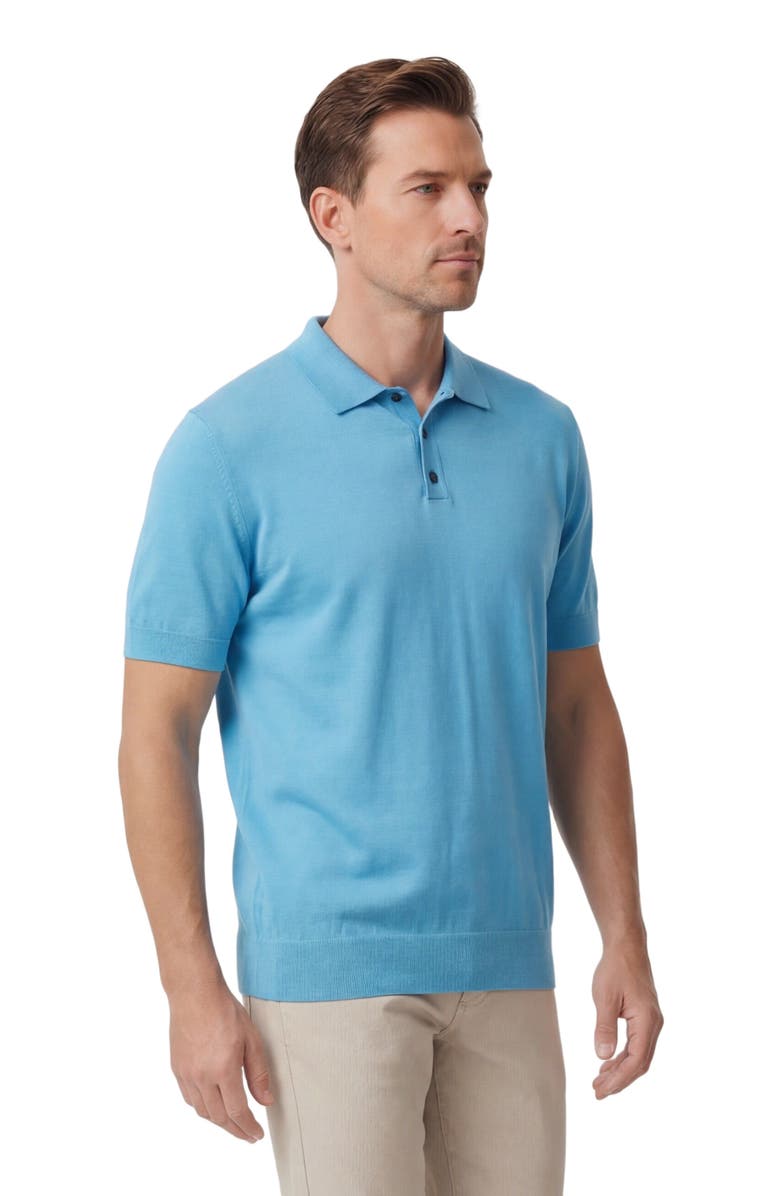 Lords of Harlech Mens Merino Silk Cashmere Polo, Alternate, color, Teal