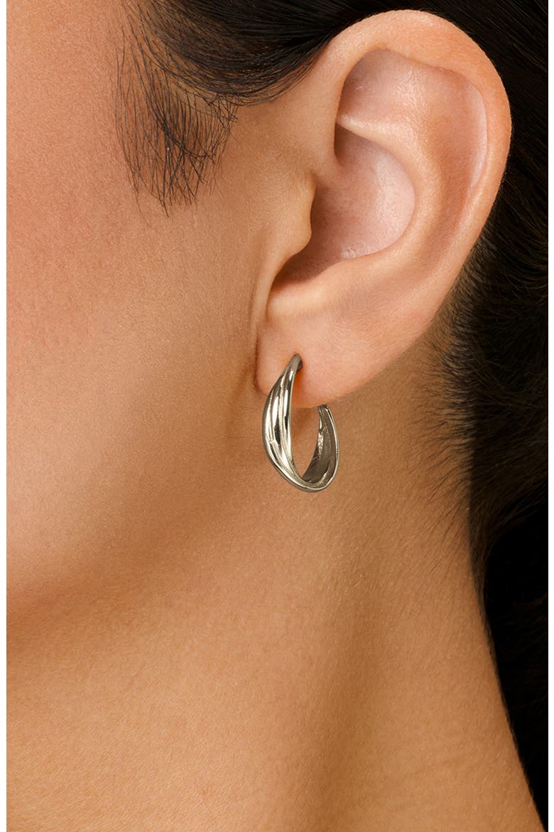 Monique Twisted Hoop Earrings, Alternate, color, SILVER