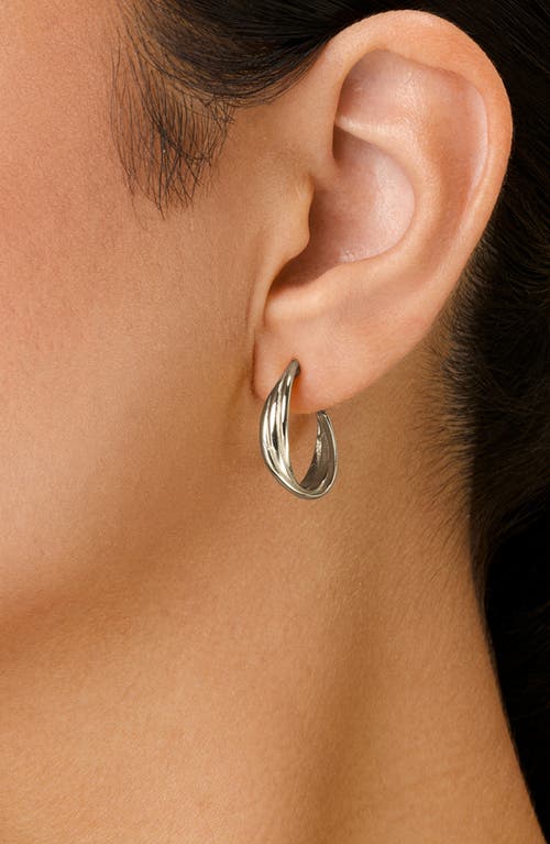 Sterling Forever Monique Twisted Hoop Earrings In Metallic