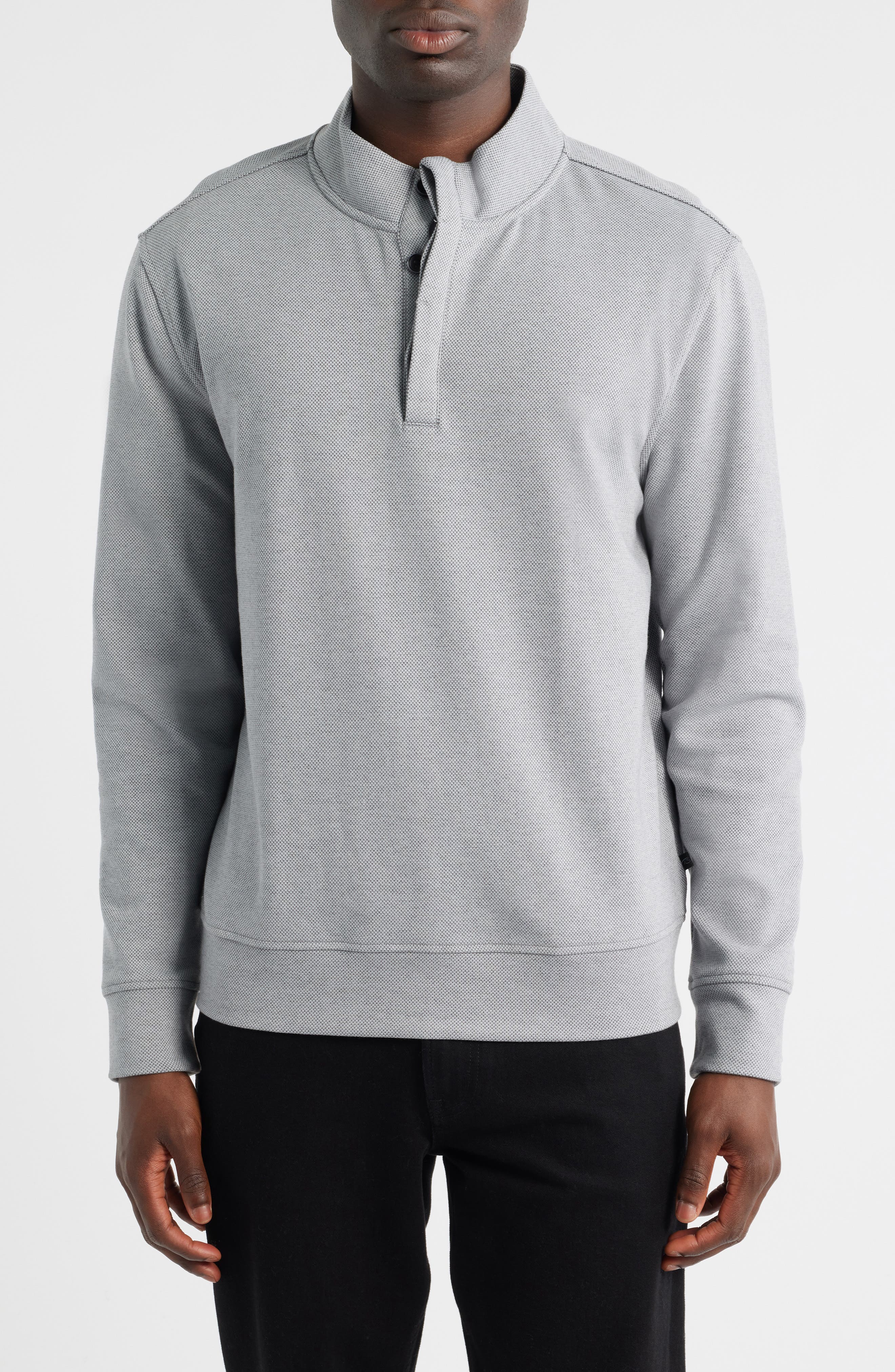 Robert Barakett Clarence Textured Quarter Button Pullover
