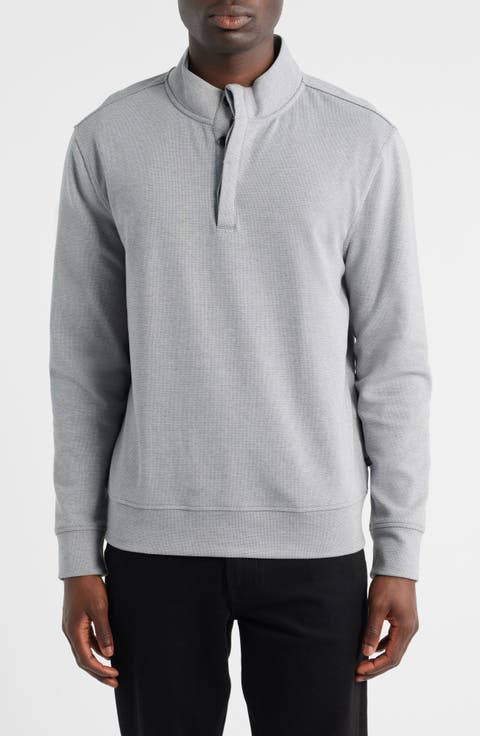 Clarence Textured Quarter Button Pullover
