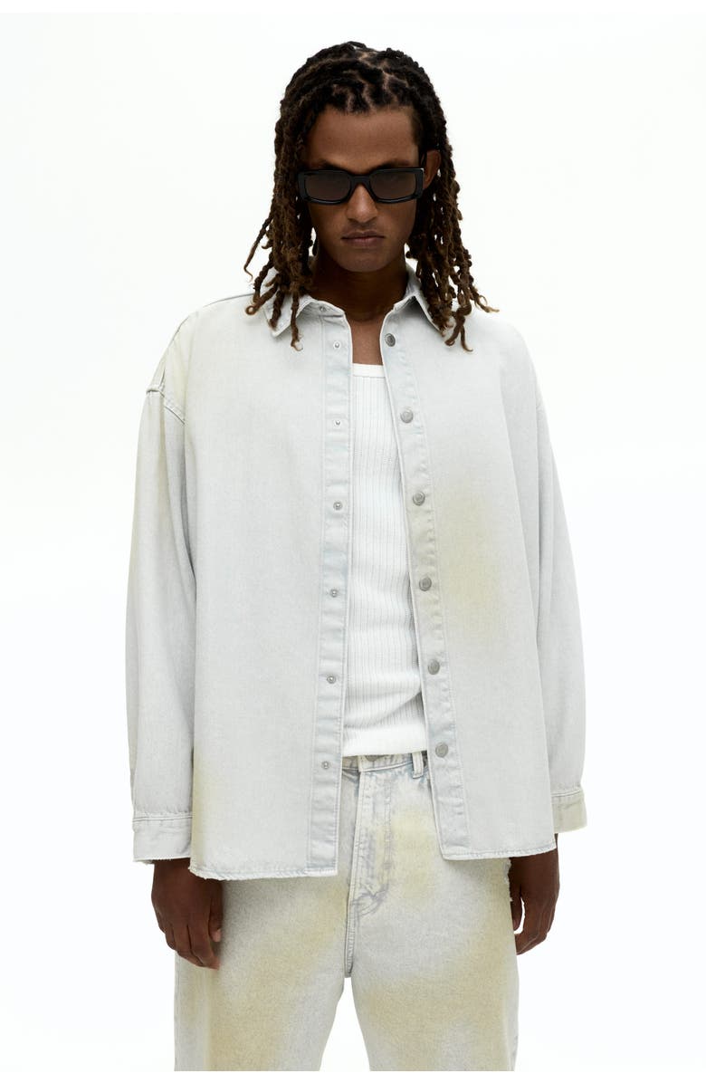 H&M Oversized Fit Denim Shirt, Alternate, color, Pale Denim Blue