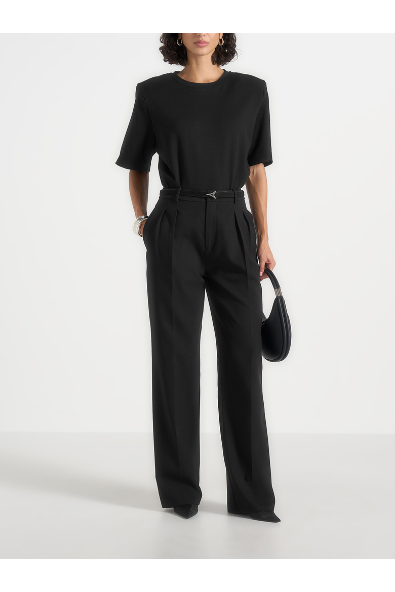 Julie Tailored Twin Pleat Pants, Alternate, color, Black