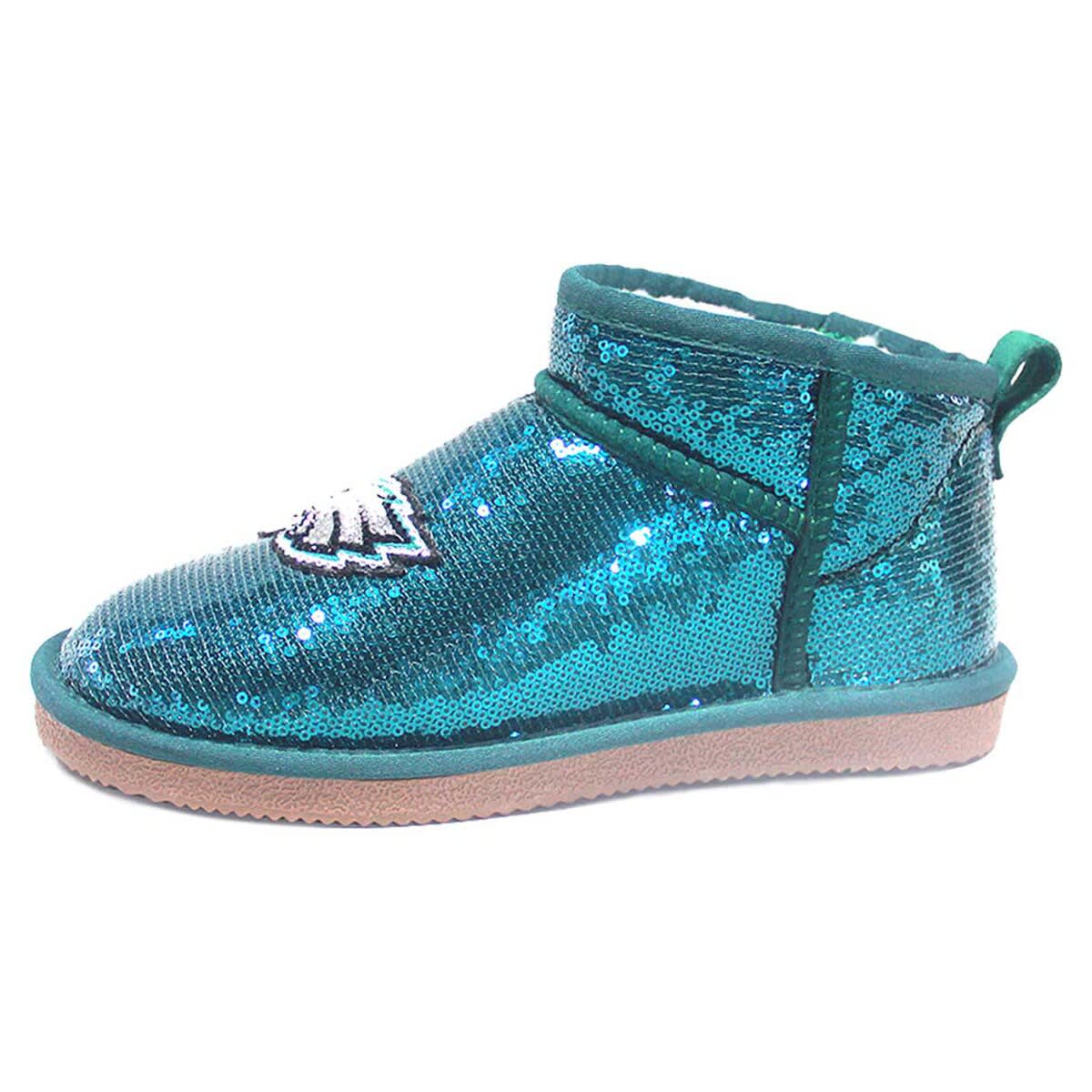CUCE Women's Cuce  Green Philadelphia Eagles Sequin Ankle Boots, Alternate, color, 