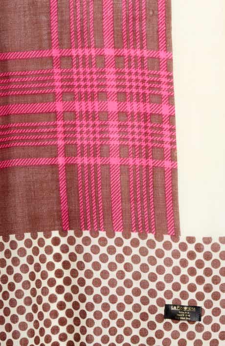 Plaid & Polka Dot Wool Shawl