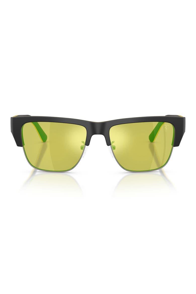 55mm Square Sunglasses, Main, color, BLACK MATTE YELLOW BLACK