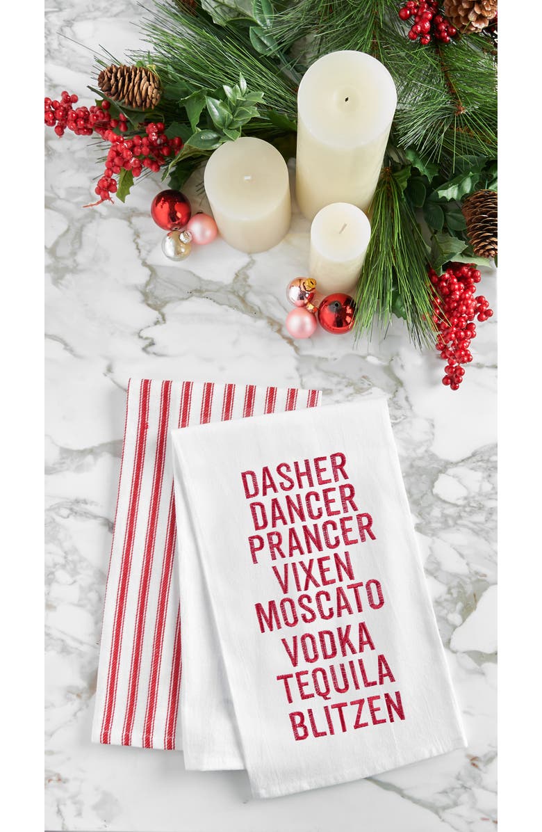 C&F Home Christmas Reindeer Names 100% Cotton Flour Sack Dishtowel, Alternate, color,