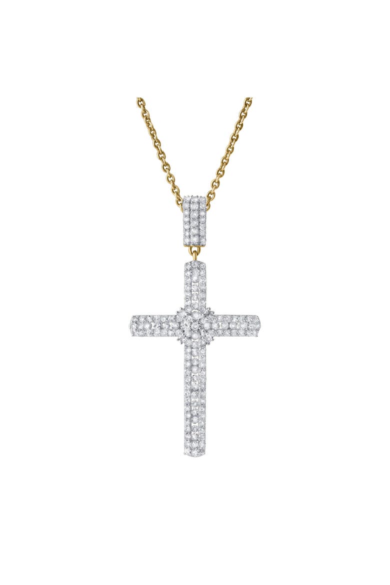 Faithlight 1.15 Ct 14K Gold Diamond Cross Pendant, Main, color, 14K Yellow Gold