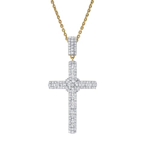 Faithlight 1.15 Ct 14K Gold Diamond Cross Pendant