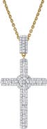 LuvMyJewelry Faithlight 1.15 Ct 14K Gold Diamond Cross Pendant