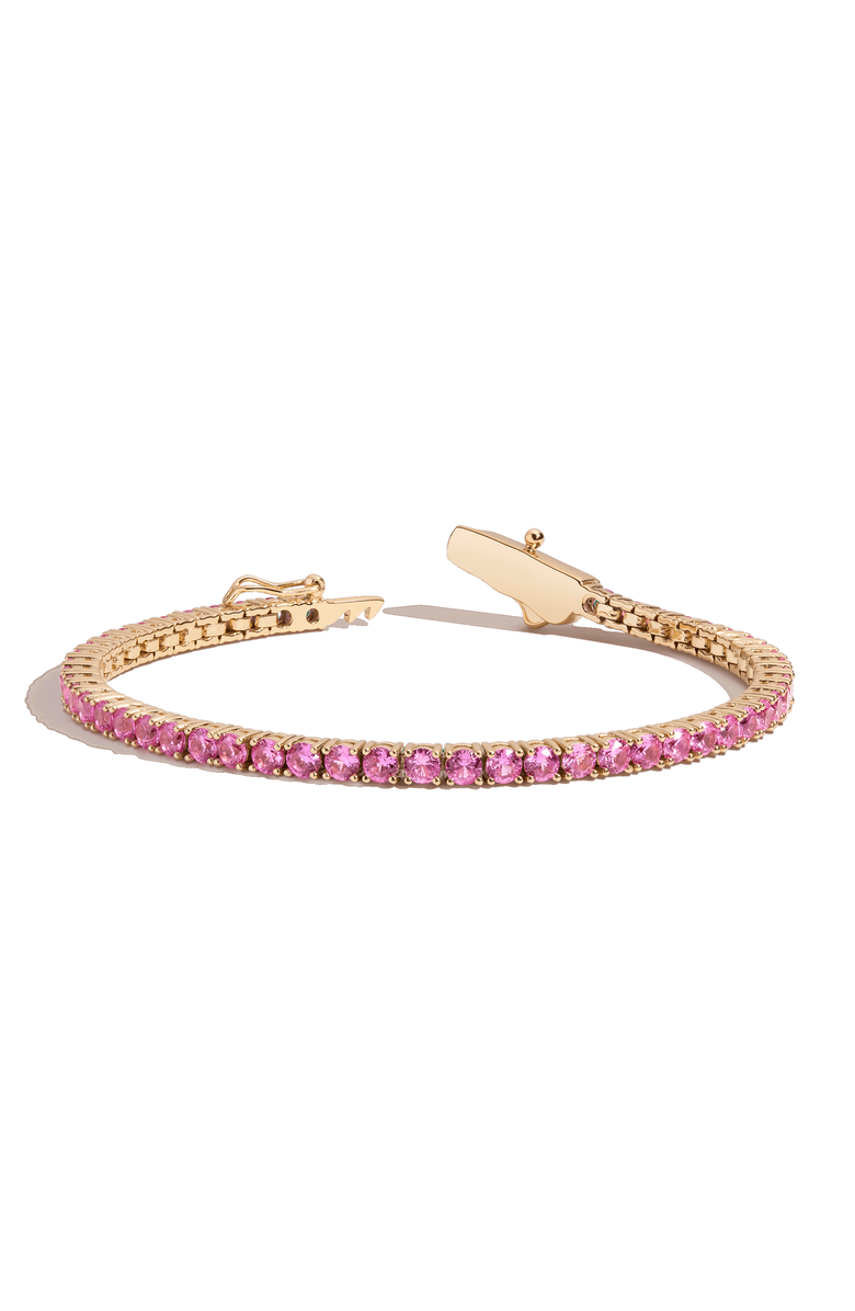 Aurate New York Lab Grown Pink Sapphire Tennis Bracelet, Main, color, Pink Sapphire