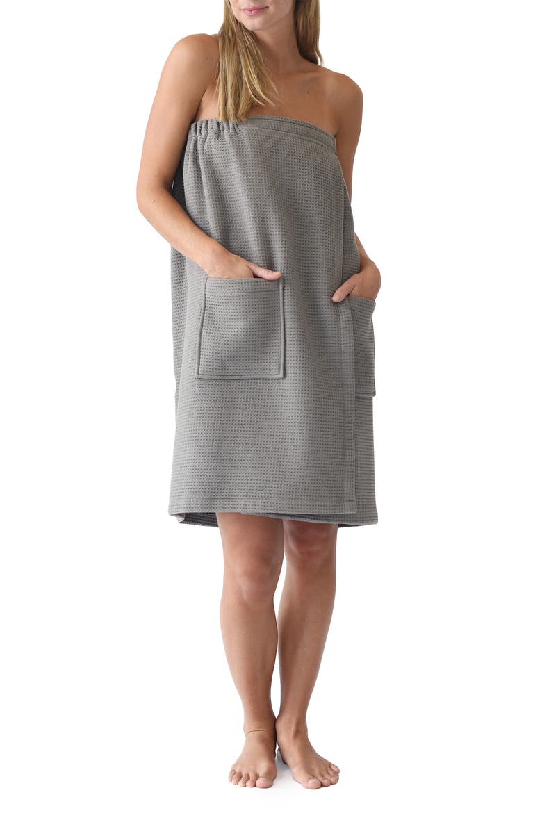 Waffle Terry Wrap, Main, color, CHARCOAL