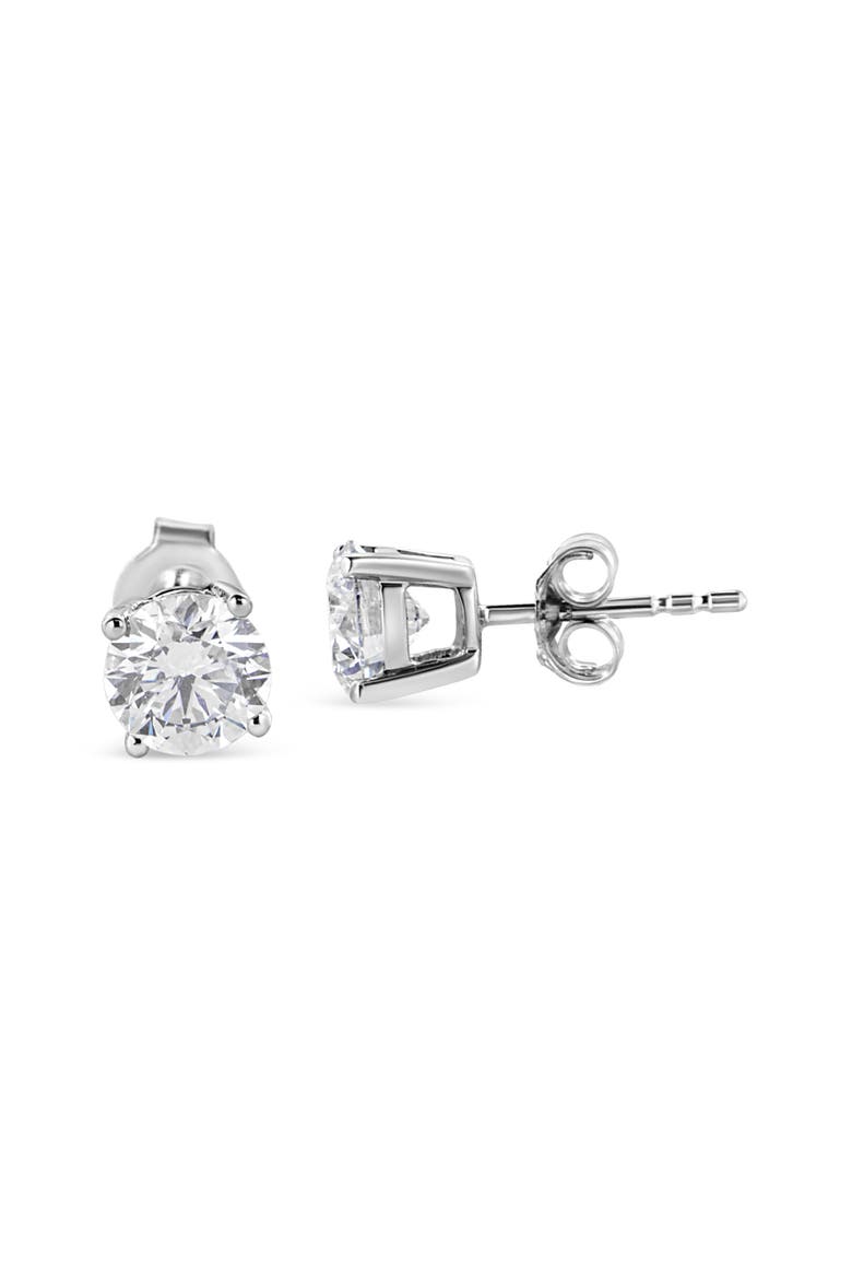 14K White Gold 1 3/4 Cttw Lab Grown Round Brilliant Diamond Solitaire Stud Earring, Alternate, color, White Gold