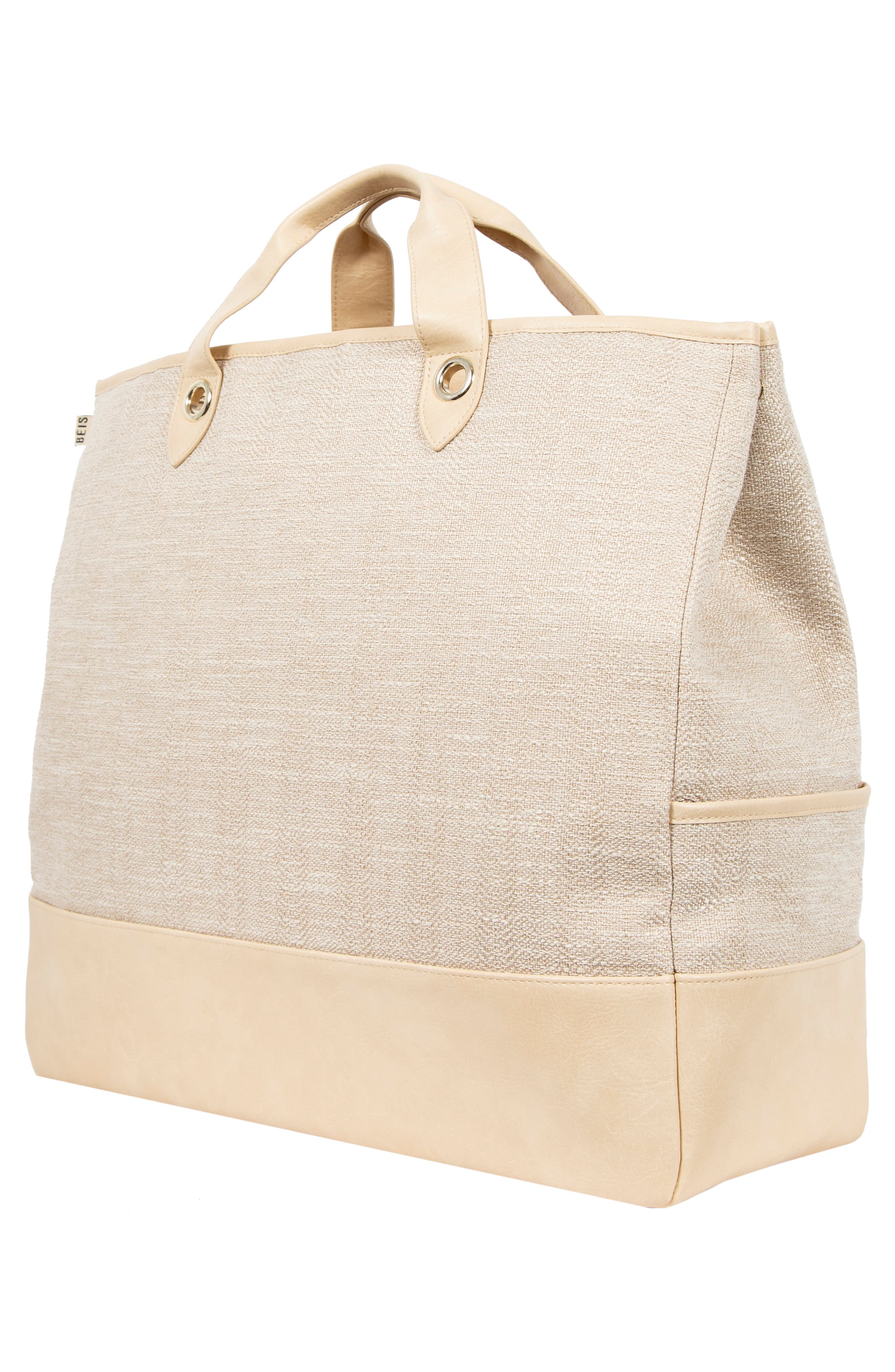 The Woven Tote, Alternate, color, BEIGE
