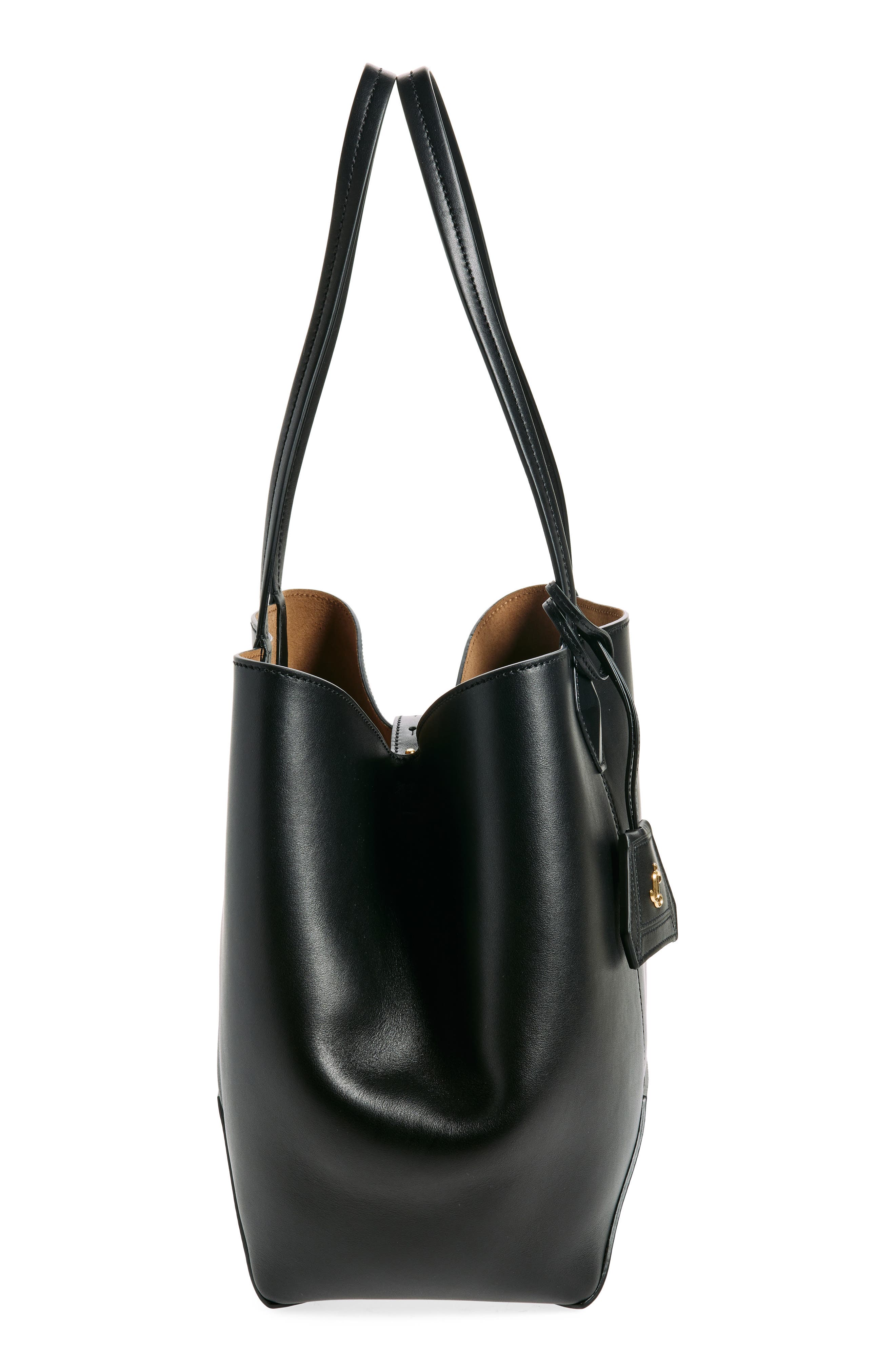 Jimmy Choo Medium Diamond Leather Tote, Alternate, color, Black