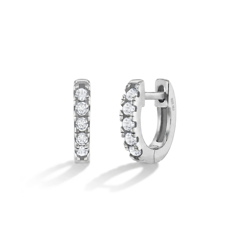 Small Multi Cubic Zirconia Huggie Earrings