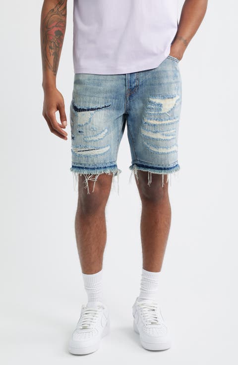 BB Cadet Distressed Cutoff Denim Shorts (Opal)