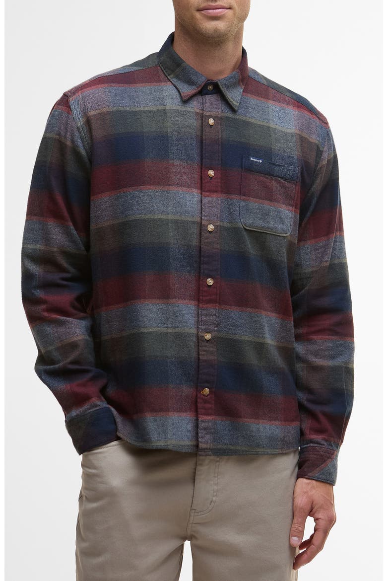 Copswell Relaxed Checked Cotton Shirt, Main, color, NAVY