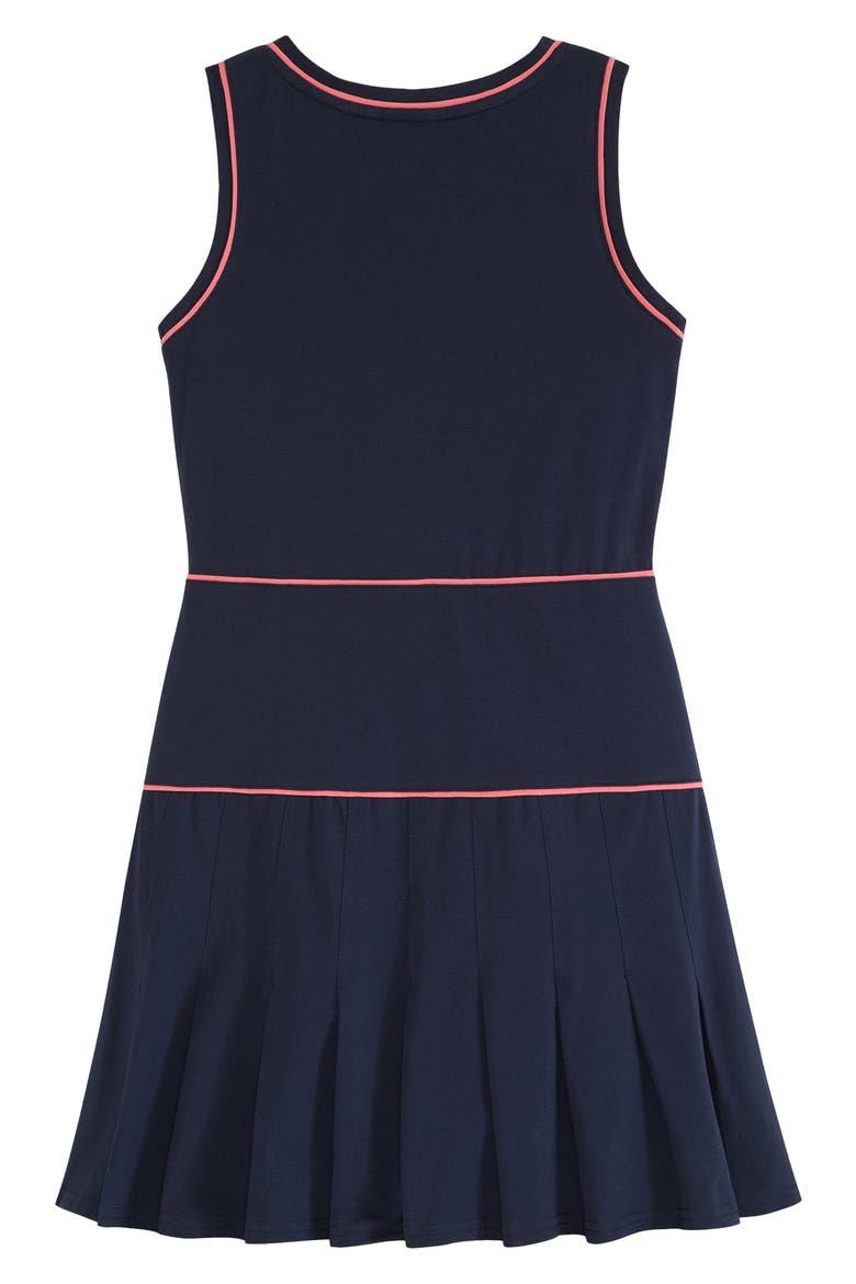 Kids' Tennis Appliqué Sleeveless Cotton Jersey Dress, Alternate, color, MARITIME BLUE