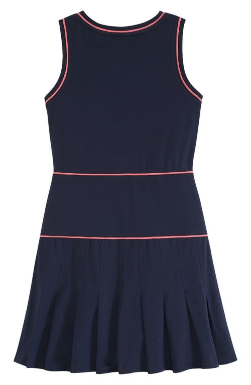 Scotch & Soda Kids' Tennis Appliqué Sleeveless Cotton Jersey Dress In Maritime Blue