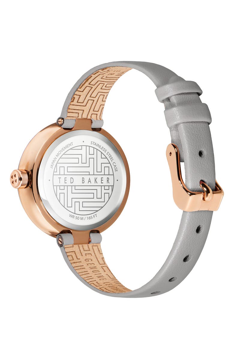 Ted Baker London Lenara Leather Strap Watch, 28mm, Alternate, color, Black