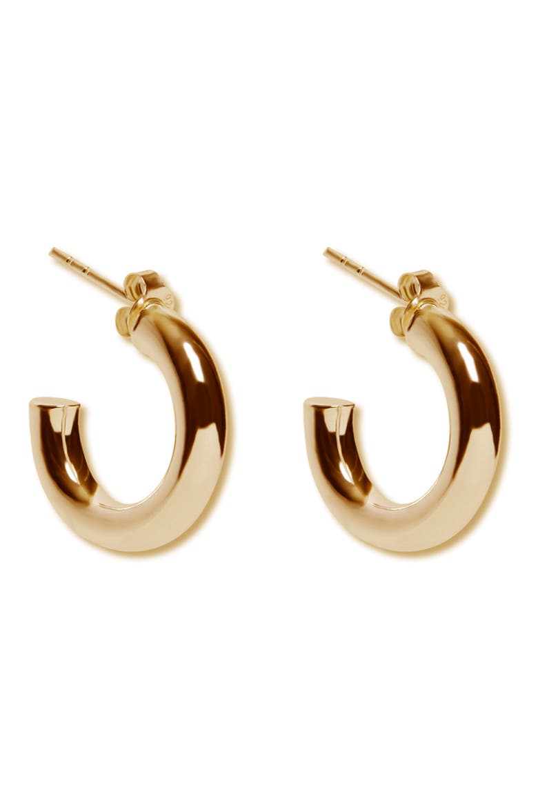 Mini Tube Hoop Earrings, Main, color, GOLD