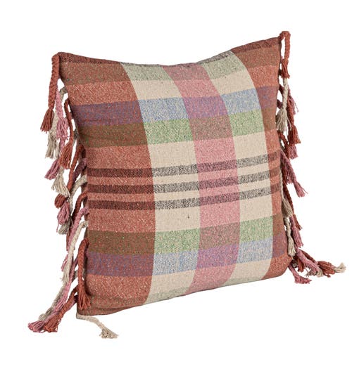 Storied Home Highland Hearth Woven Plaid Pillow, Multicolor In Brown