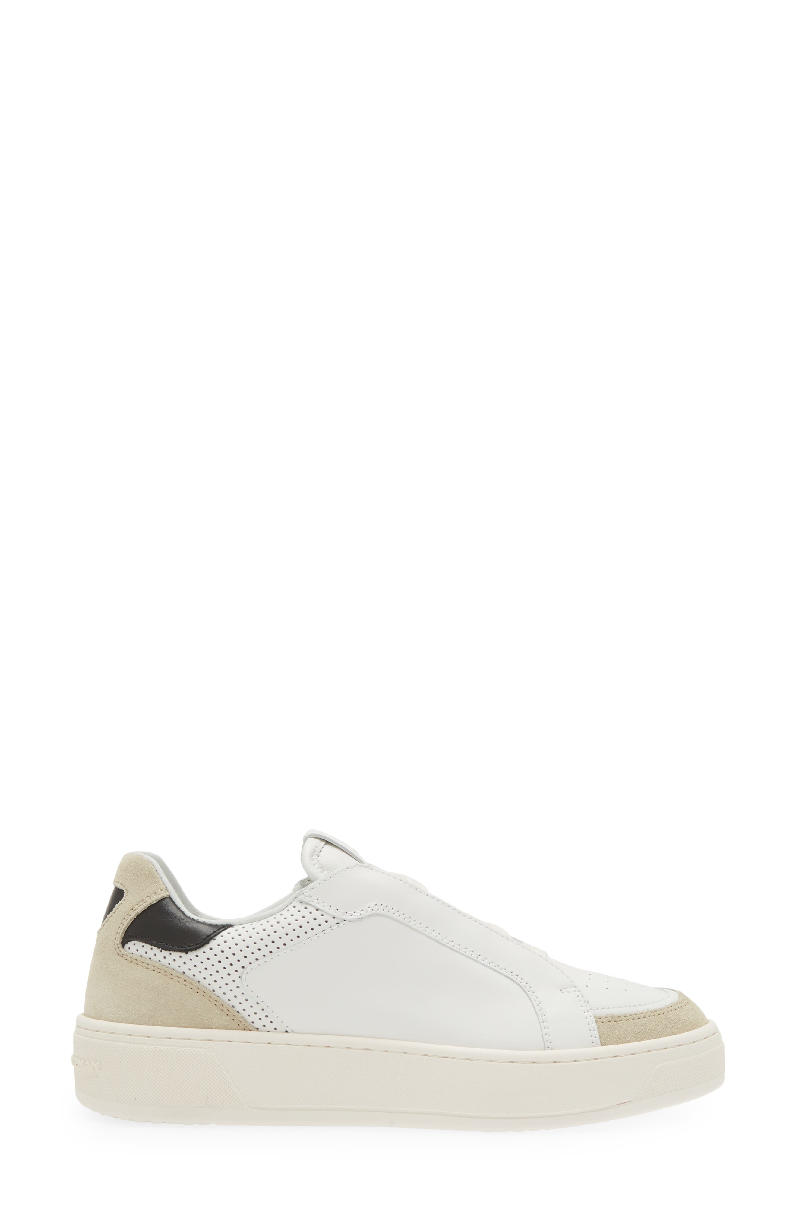Stuart Weitzman Courtside Retro Sneaker, Alternate, color, Light Beige/White/Black