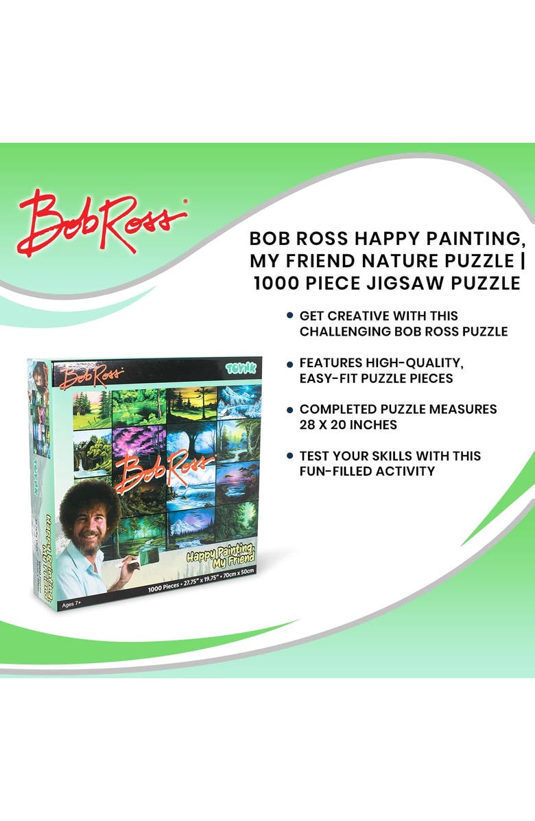 Bob Ross Happy Painting, My Friend Nature Puzzle | 1000 Piece Jigsaw Puzzle, Alternate, color, Multi-Color