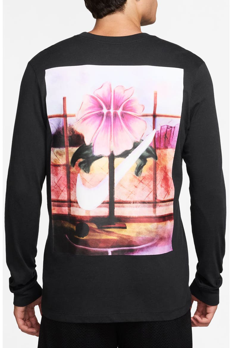 Abstract Paint Long Sleeve Graphic T-Shirt, Alternate, color, BLACK