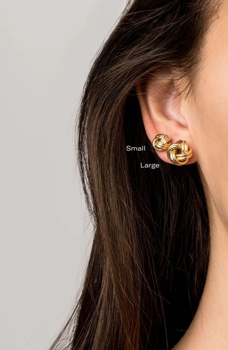 Aurate New York Gold Knot Stud Earrings, Alternate, color, 14K Gold