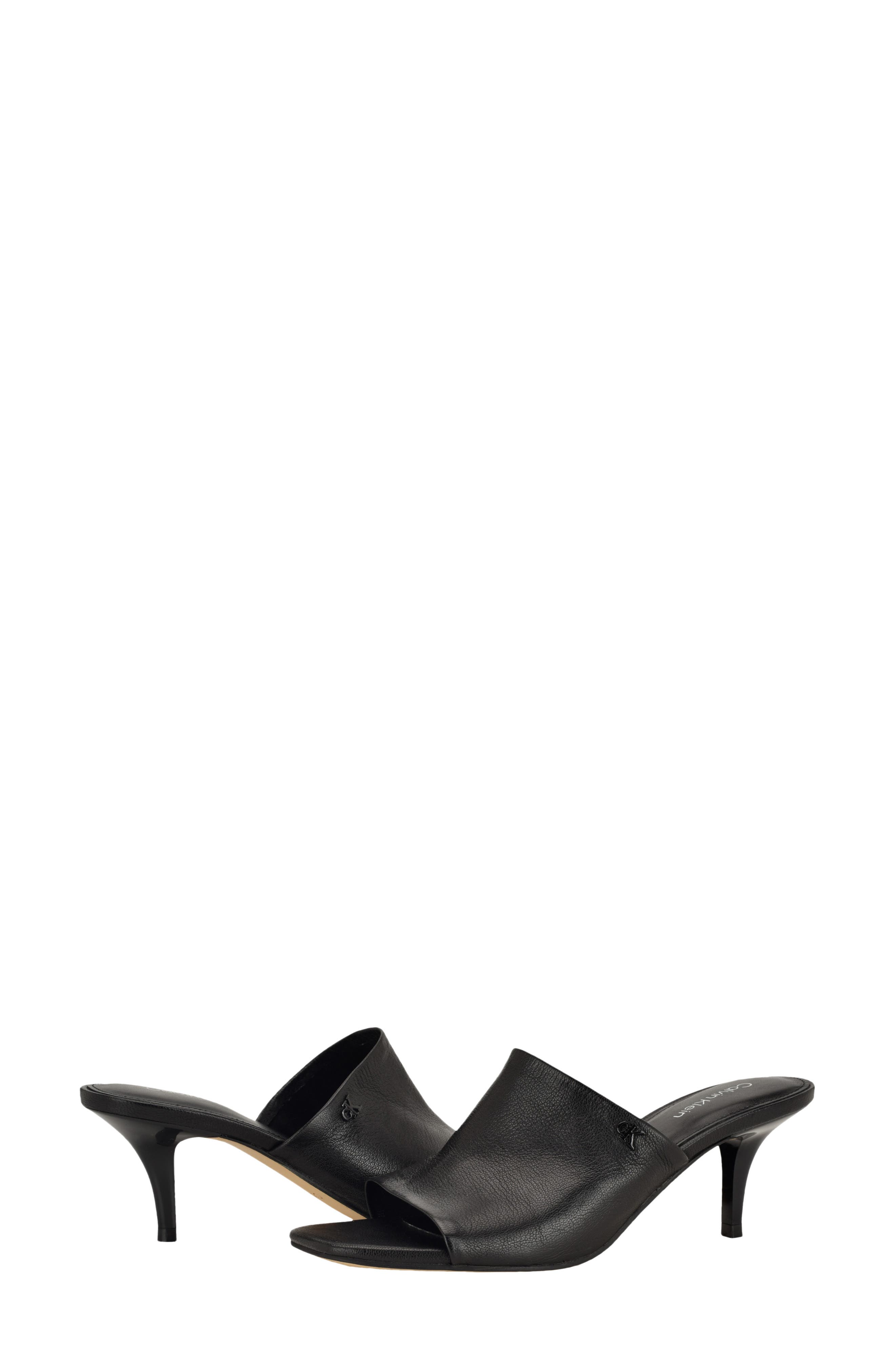 Calvin Klein Chaney Sandal, Alternate, color, Black Leather