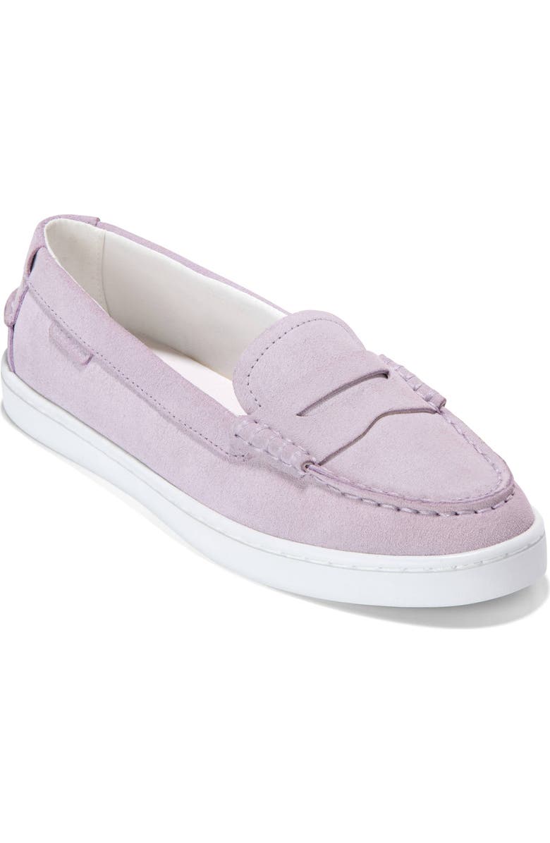 Cole Haan Nantucket Penny Loafer, Main, color, Purple Heather Suede/ White