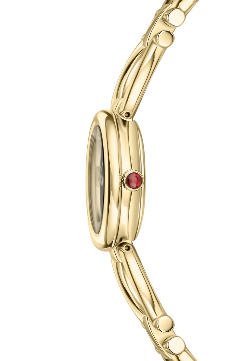 FERRAGAMO Double Gancini Bracelet Watch, 22.5mm, Alternate, color, Yellow Gold/Black