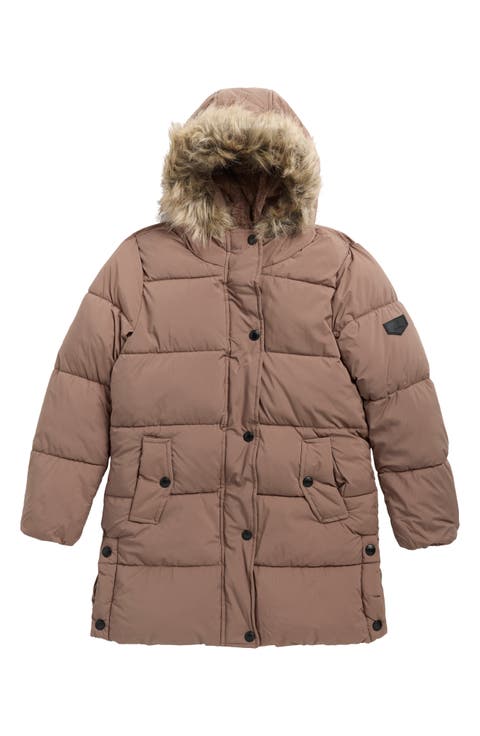 Kids' Expedition Puffer Parka with Faur Fur Trim Hood