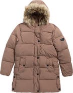 Sam Edelman Kids' Expedition Puffer Parka with Faur Fur Trim Hood