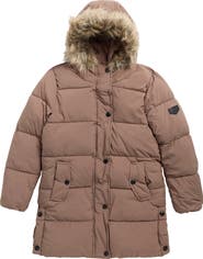 Sam Edelman Kids' Expedition Puffer Parka with Faur Fur Trim Hood