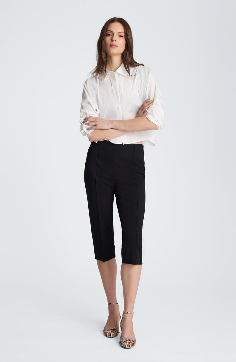 Kenneth Cole Pintuck Capri Pants, Alternate, color, Black
