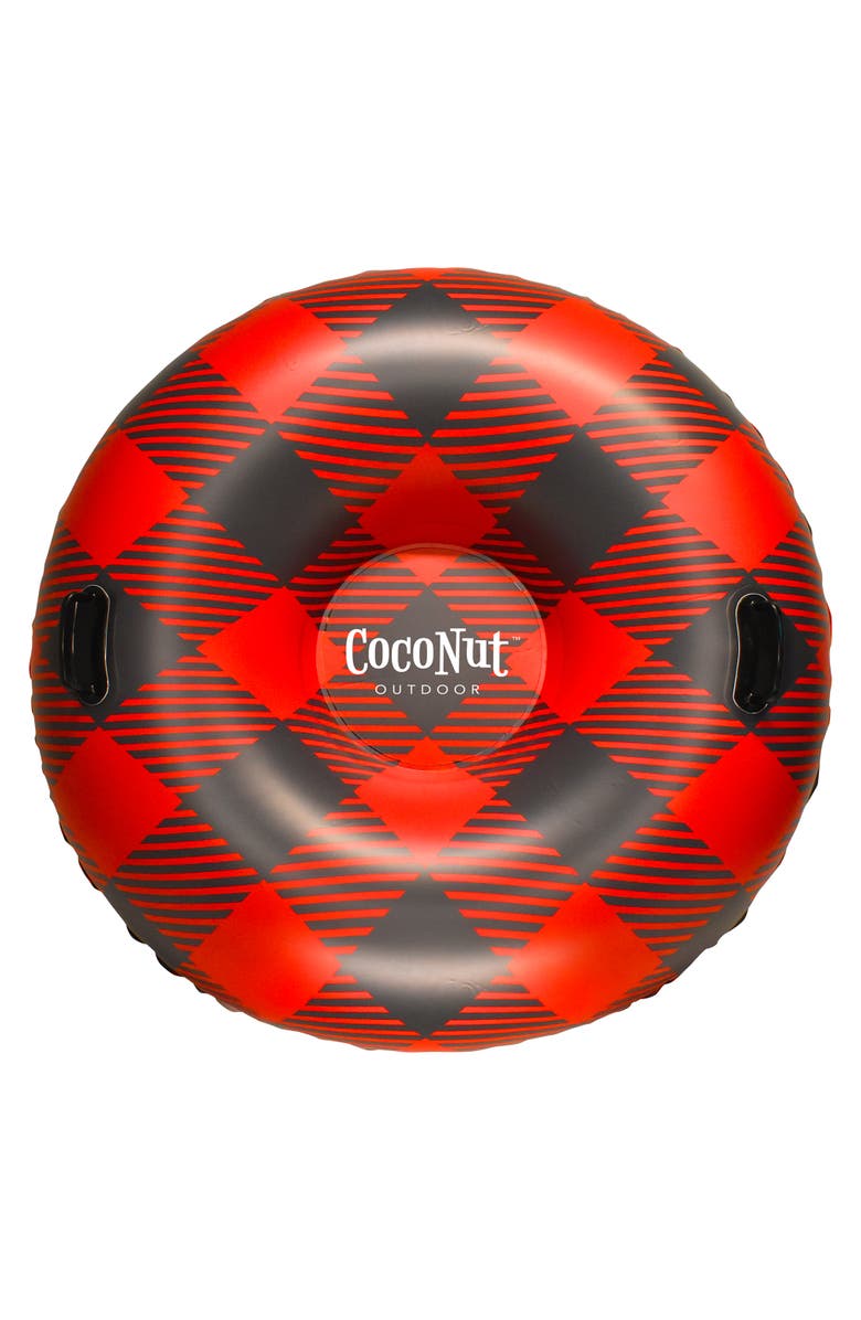 Coconut Outdoor Buffalo Plaid 48" Jumbo Snow Tube 8+, Main, color, Multicolored