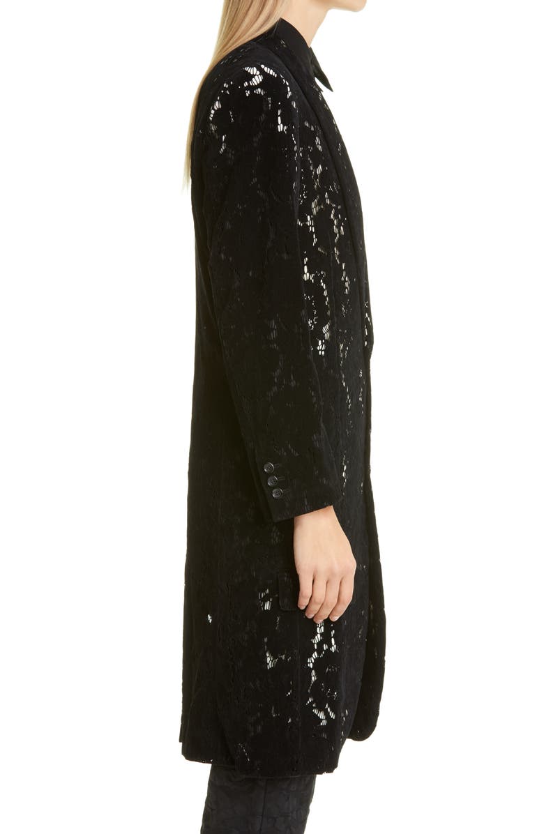 Comme des Garçons Flocked Lace Coat, Alternate, color, 
