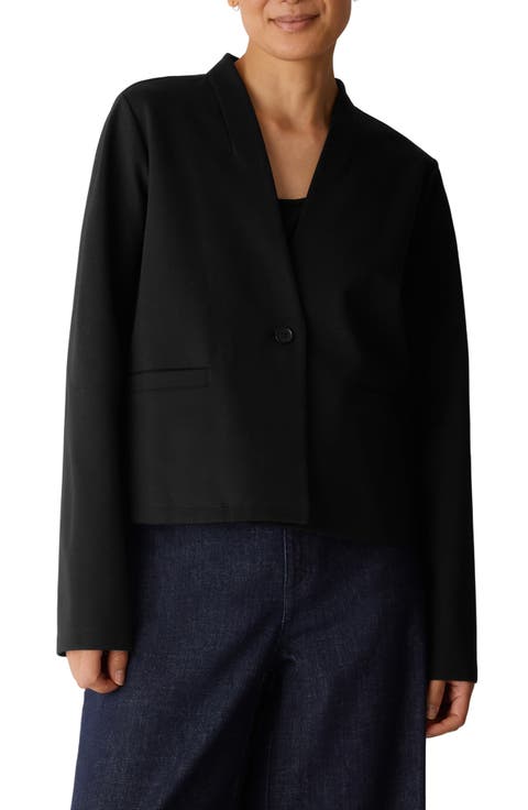 High Collar Cropped Jacket