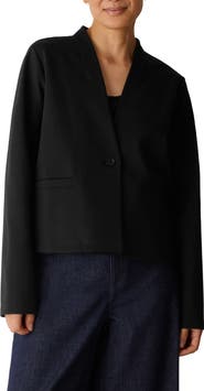 Eileen Fisher High Collar Cropped Jacket