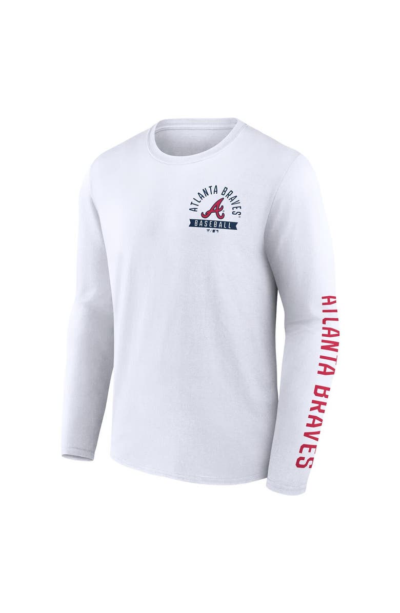 FANATICS Men's Fanatics White Atlanta Braves Press Box Long Sleeve T-Shirt, Alternate, color, 